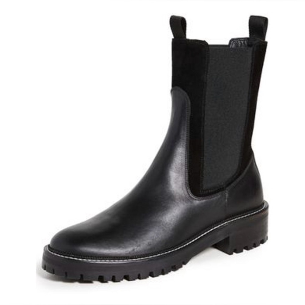 Freda Salvador Black Leather & Suede Alice Chelsea Boots - 8 - great condition!